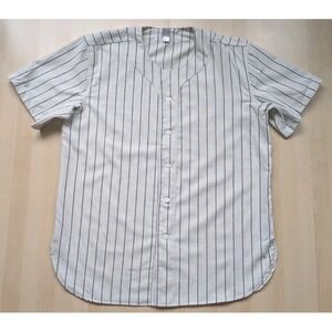 Ebbets Field Flannel Made in USA Wool Blend Baseball Jersey XL White  Pinstripe